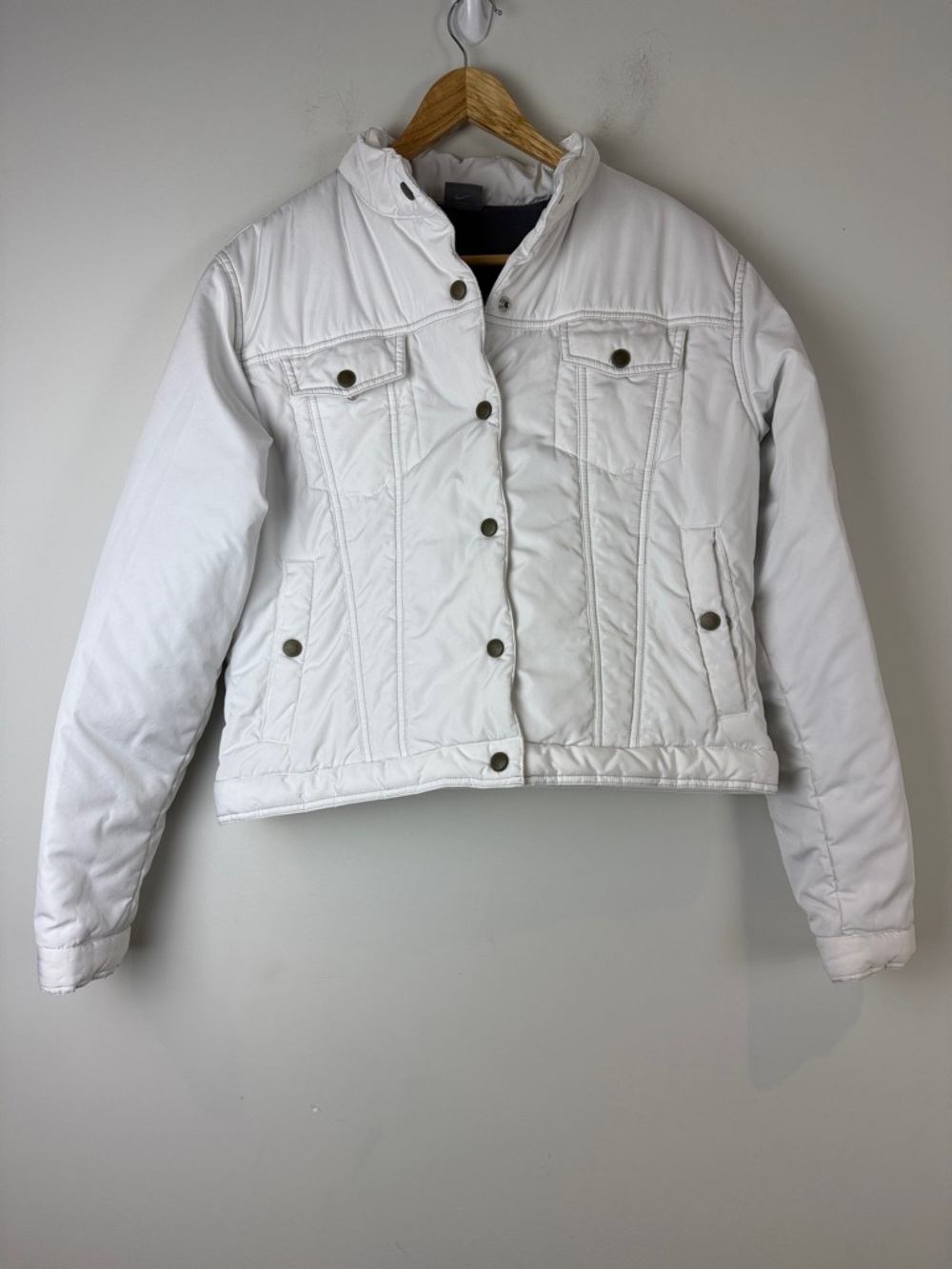 Nike White Quilted Puffer Jacket